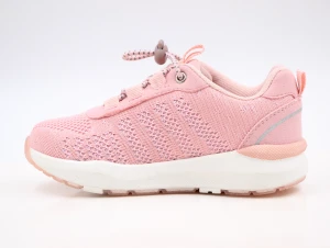 fly knitted pink color with elastic band easy wear fashion trend kid shoes footwear