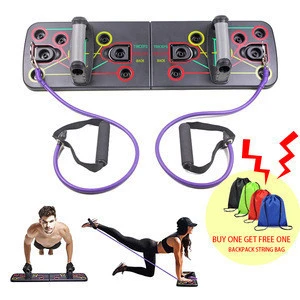 folding Multifunctional Gym Fitness 13 in 1 man and woman training Push Up Board  With  Pull Rope