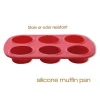 Food Grade Nonstick Round Mini 6 Cup Silicone Muffin Baking Pan