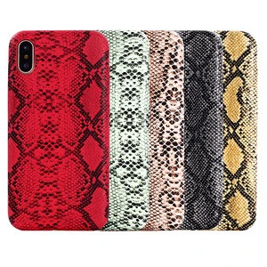 For iPhone Xr Cover Snake Skin , 2019 Snake-skin PU Leather Mobile Phone Shell Case for iPhone X