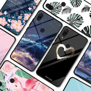For Xiaomi 9/8 series glass mobile phone case for Redmi note 8/9 Pro creative painted anti-fall phone accessories