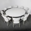 Free Sample Top Quality 72inch 12seater Round Folding Plastic Banquet Table Dining Set