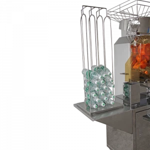 fresh-squeezed orange juicer machine with  bottle rack