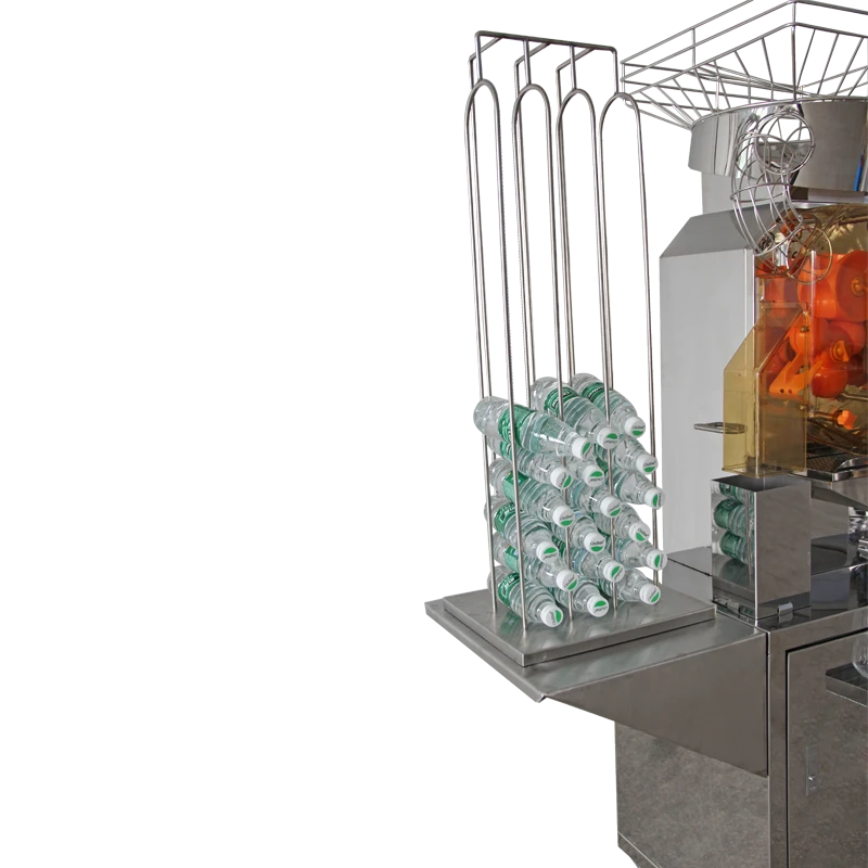 fresh-squeezed orange juicer machine with  bottle rack