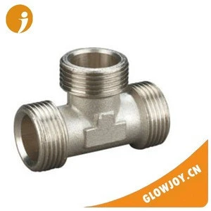 ( FT-1622 ) brass tee ( male ) ,brass tee pipe fitting with nickle plated