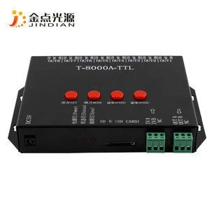 Full Color T8000 DMX 512 rgb SD card Pixel led controller programmable RGB led dimmer controller
