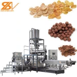 Fully automatic puffed snacks breakfast cereals corn flakes food extruder machine
