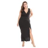 FX170170 womens casual dress deep V-neck sexy elegant office womens Apparel Bodycon large size dress