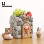 Garden Flavored flower pot Miniature Decoration Potted Plant Grass house stone Gardening supplies Resin Creative Plant Pot