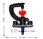 Garden Irrigation G-Barbed 360 Degree Nebulizer Garden Irrigation 4/7 Hose Mini Adjustable Sprinklers