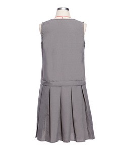 Girls School Uniform Sleeveless Zip Front Pleated Pinafore Dress