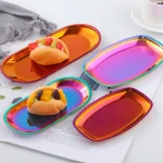 Gold Custom Chocolate Bread Sushi Stainless Steel Hotel Serving Trays