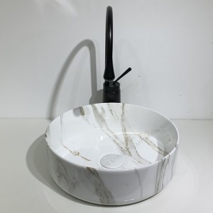 Good Price Casual Wash Hand Marble Stone Basin  Round Shape Bathroom Bowl Lavabo Ceramic Basin