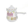 Good Style Customized White Tea Pot Enamel Coated Cast Iron Coffee Pot Set