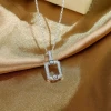 Grace Jewelry Pave Setting CZ Zircon Custom Logo Sterling Silver 925 Fine Jewelry Necklace Pendant Charms
