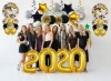 Graduation Party Supplies 2020, Gold Black and Silver Confetti Balloons Party Decorations with 40 Inches Gold Balloons 2020