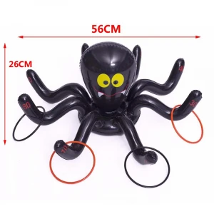 Halloween Party Inflatable Toys Spider  Toss Game Toys With Colourful Throwing Rings