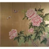 Hand painted silk wallpaper folding screen