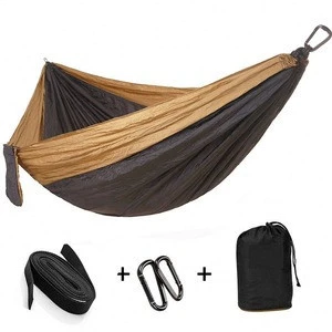 Hanging nylon fabric ultralight portable folding lightweight hammock with straps