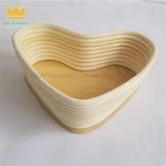 HEART TYPE BANNETONNatural Rattan 9inch and 10inch bread proofing basket hand-made round best bannetons sets Kinghandicraft
