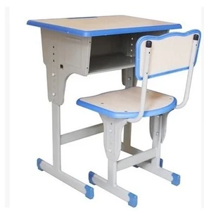 Height adjustable Single layer and column school desk and chair with plastic edge