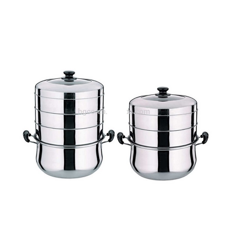 high quality 4Pcs premier stainless steel 3 tier steamer pot set double boiler