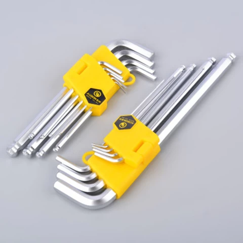 High quality 9pcs Ball End Security Hex Key Spanner Allen Wrench Set
