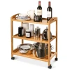 High Quality Bamboo Wooden Tea Trolley Designs