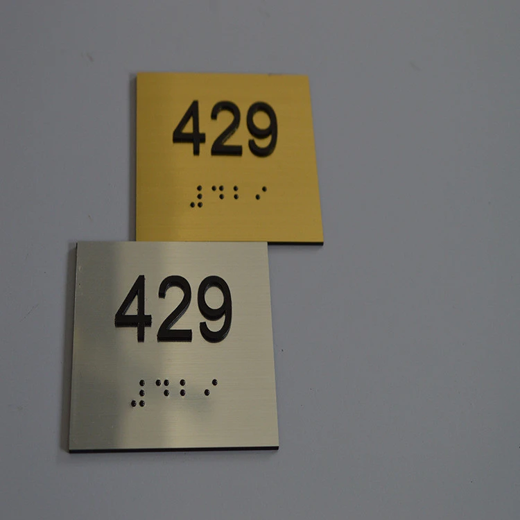 High Quality Customized Wall Mounted Metal Stainless Steel Ada Braille Sign