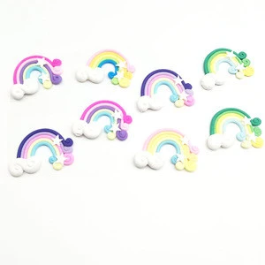 high quality for decoration use beautiful soft ceramic beads colorful rainbow clay pendants