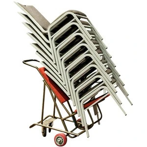 High quality hotel iron chair cart stacking chair trolley
