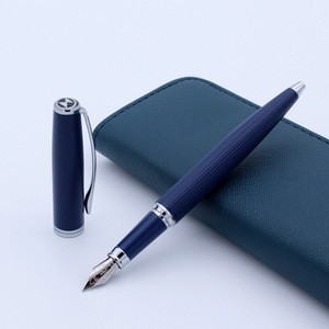 High quality  Matt Blue metal Fountain pens for Business writing write smoothly