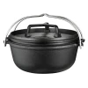 High Quality Outdoor Camping Dutch Oven Hanging Cooking Pot Frying Pan Stew Pot Dutch Oven Cast Iron