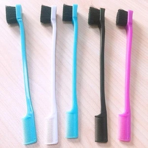 High Quality Single Use Disposable Cosmetic Makeup Tools Fine Tip Eyeliner Brushes Applicators With Mini Comb Head
