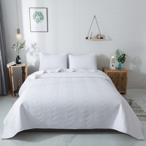 Highend Hotel Luxury  3 Pieces Cotton Embroidered Bedspreads Coverlets