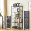 Home Storage Free Standing Stackable Mobile Metal Folding Shelf Rack For Bathroom Kitchen Living Room
