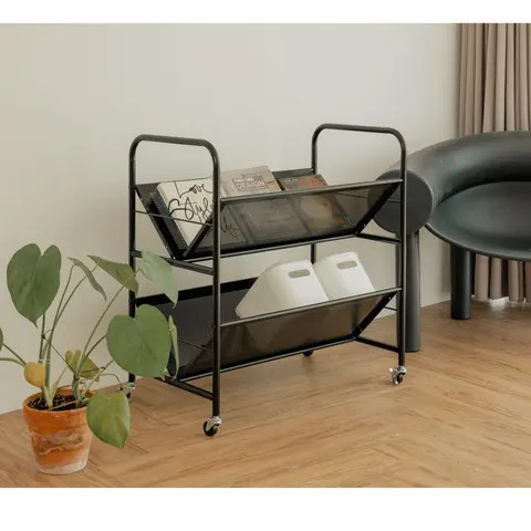 Home storage household storage Taiwan household furniture Manufacturer OEM eBay Organizer heavy duty metal magazine rack with wheels