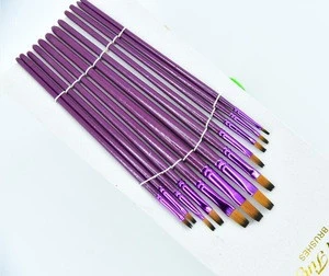 Hot Sale In Amazon Acrylic Oil And Watercolor Paint Brush Set With Nylon Hair Wood Handle