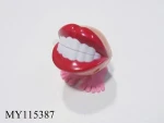 hot sale! jumping teeth toys wind up  red lip toys ,funny oem printing big mouth toys