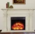Import hot sale modern antique limestone marble electric fireplace from China