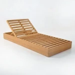 Hot sale outdoor teak wood patio wooden garden beach lounger sunbed furniture