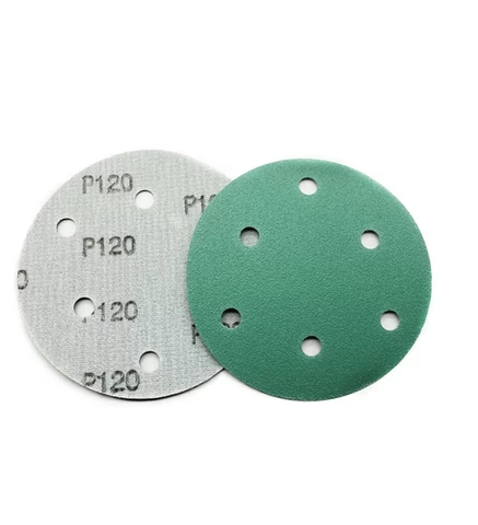 Hot sale production line 150mm green Sand Disc / round sanding disc with holes Abrasive disc
