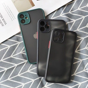 Hot sell  frosted transparent TPU PC case 2 in 1 case phone hard Lens protector cover for iPhone 11