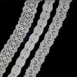 Hot Selling Garment Accessories White Mesh Embroidery Lace Border Lace Trim