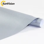 Hot selling glossy 5D carbon fiber vinyl paper no air bubble car warping stickers vinyle flim silver for full body