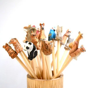 hot selling new style 3D promotional wood carving animal pencil cheap price  cute design pencil gift pencil
