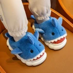 Hot Selling Winter Plush Cartoon Antiskid Slippers Shark Style animal plush slippers