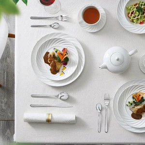 Hotel Use Smooth White China Porcelain Dinner Set, Dinnerware Sets Luxury Porcelain#