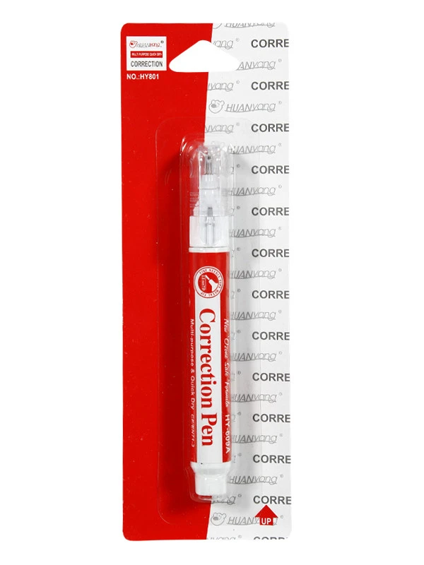 HUANyang factory price hot selling quick dry multi purpose 7ml correction pen fluid for school
