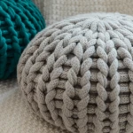 i@home Creative round nordic solid color handmade knitted pouf sofa seat throw cushion pillow